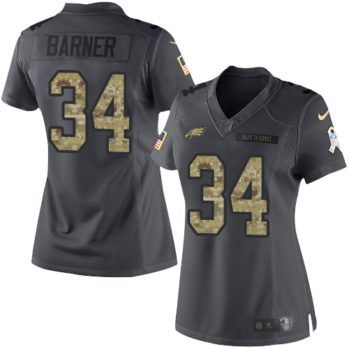 Women's Limited Kenjon Barner Nike Jersey Black - #34 2016 Salute to Service NFL Philadelphia Eagles